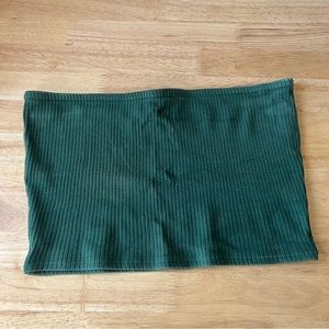 Forest Green Ribbed Tube Top